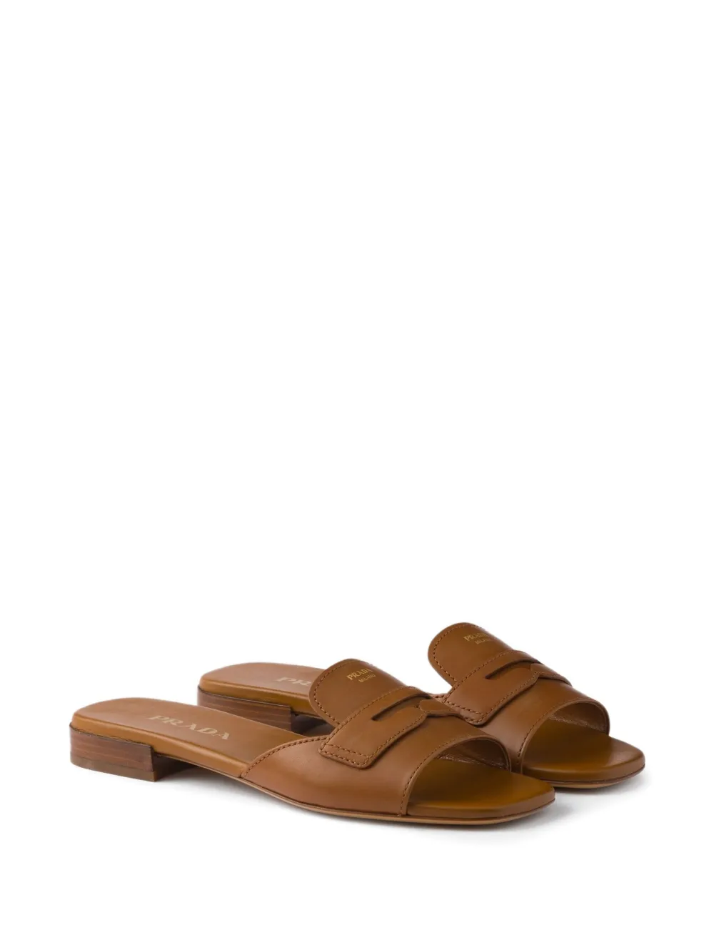 Prada triangle-logo leather sandals | Flat Sandals | Image 2