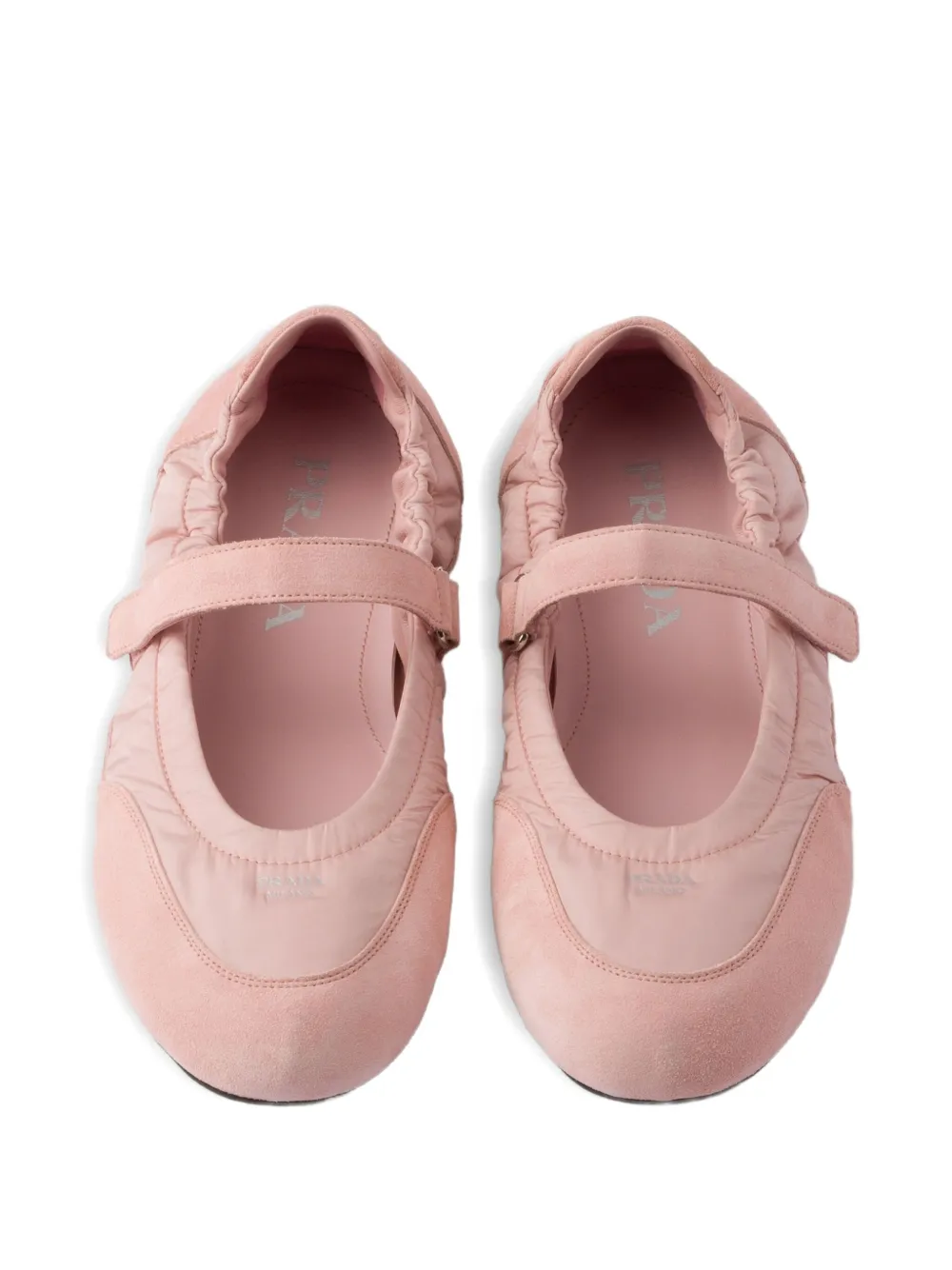 Prada Collapse strap-detail ballet flats Pink