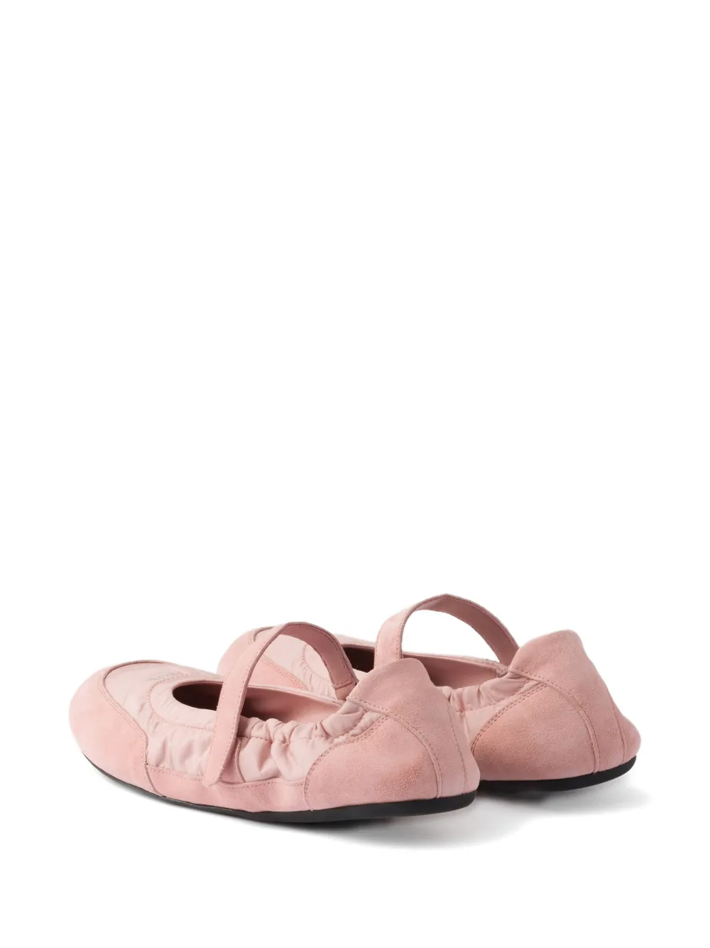 Prada Collapse strap-detail ballet flats Pink