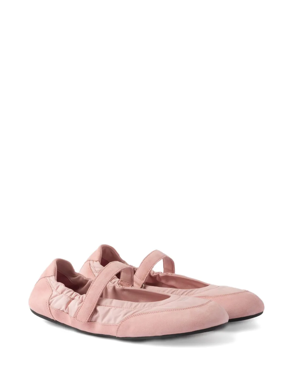 Prada Collapse strap-detail ballet flats Pink