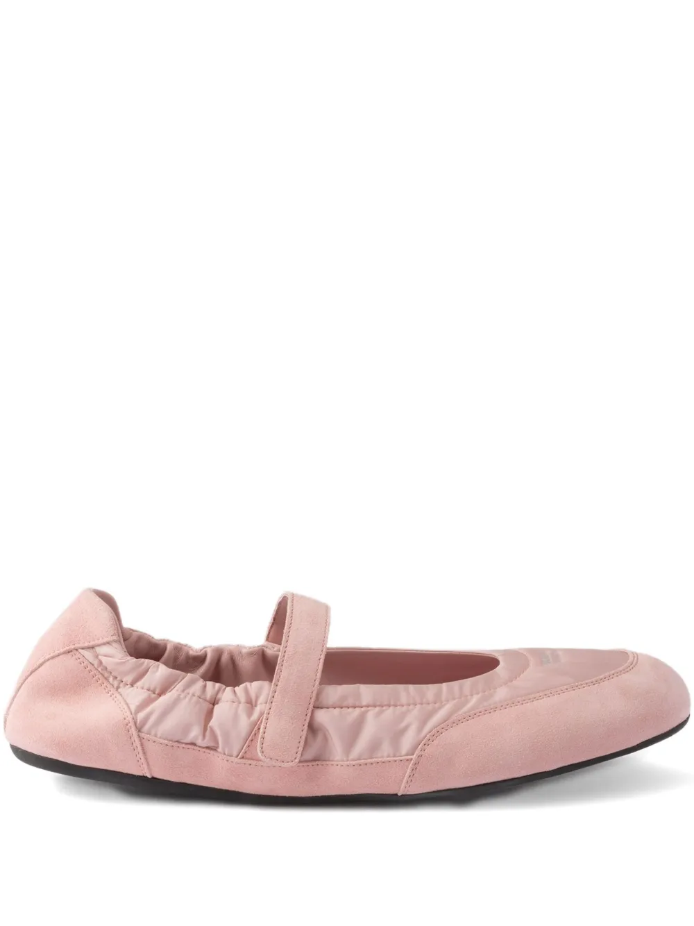 Prada Collapse strap-detail ballet flats Pink