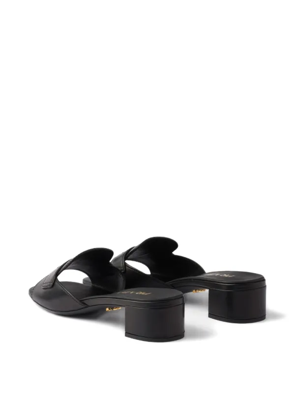 サンダル・ミュール PRADA Prada Sandals Women Leather Black Prada Leather Sandals | Black | FARFETCH