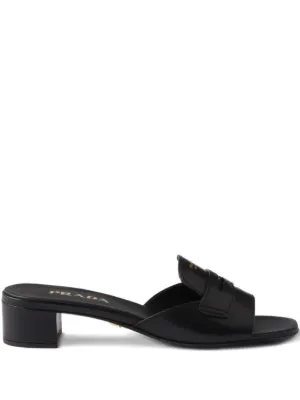 Prada プラットフォーム レザーサンダル | ブラック | FARFETCH JP