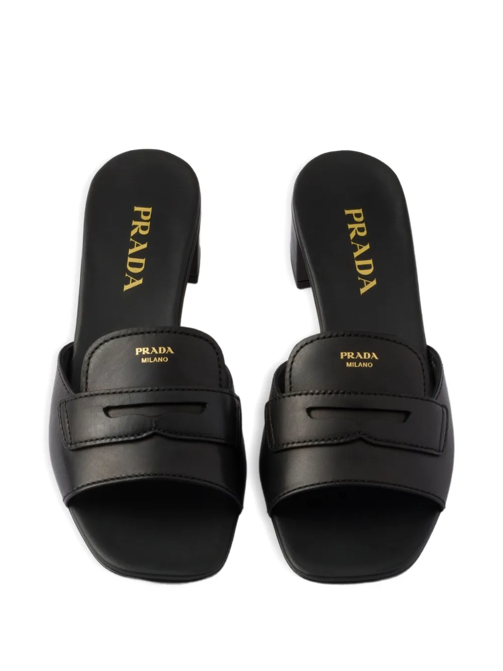 Prada leather sandals Black
