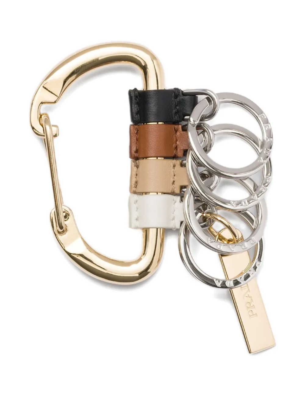 leather-detail metal keyring
