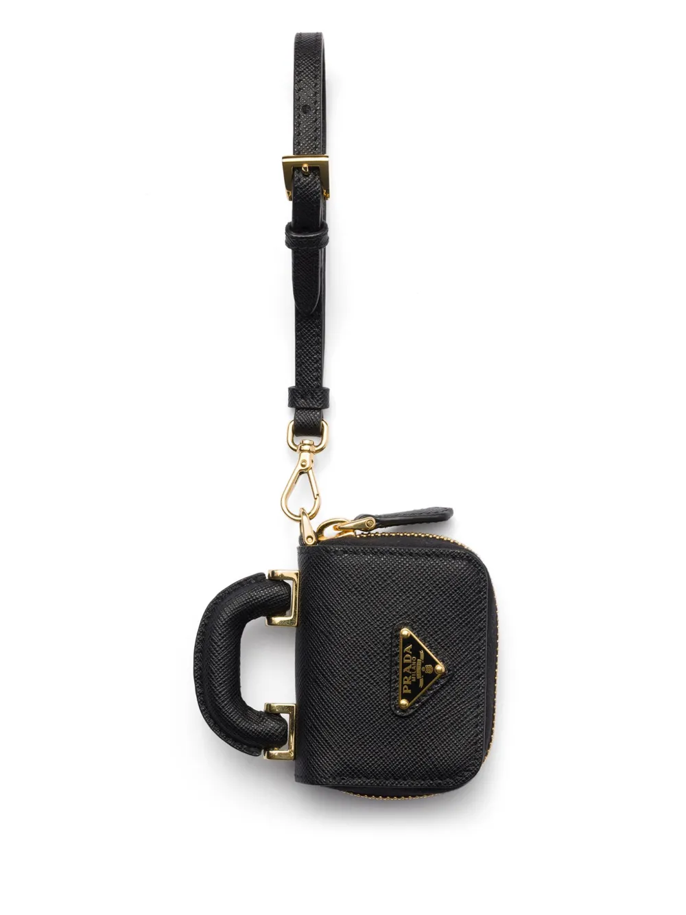 Prada AirPods-fodral i Saffiano-läder | svart | Image 1