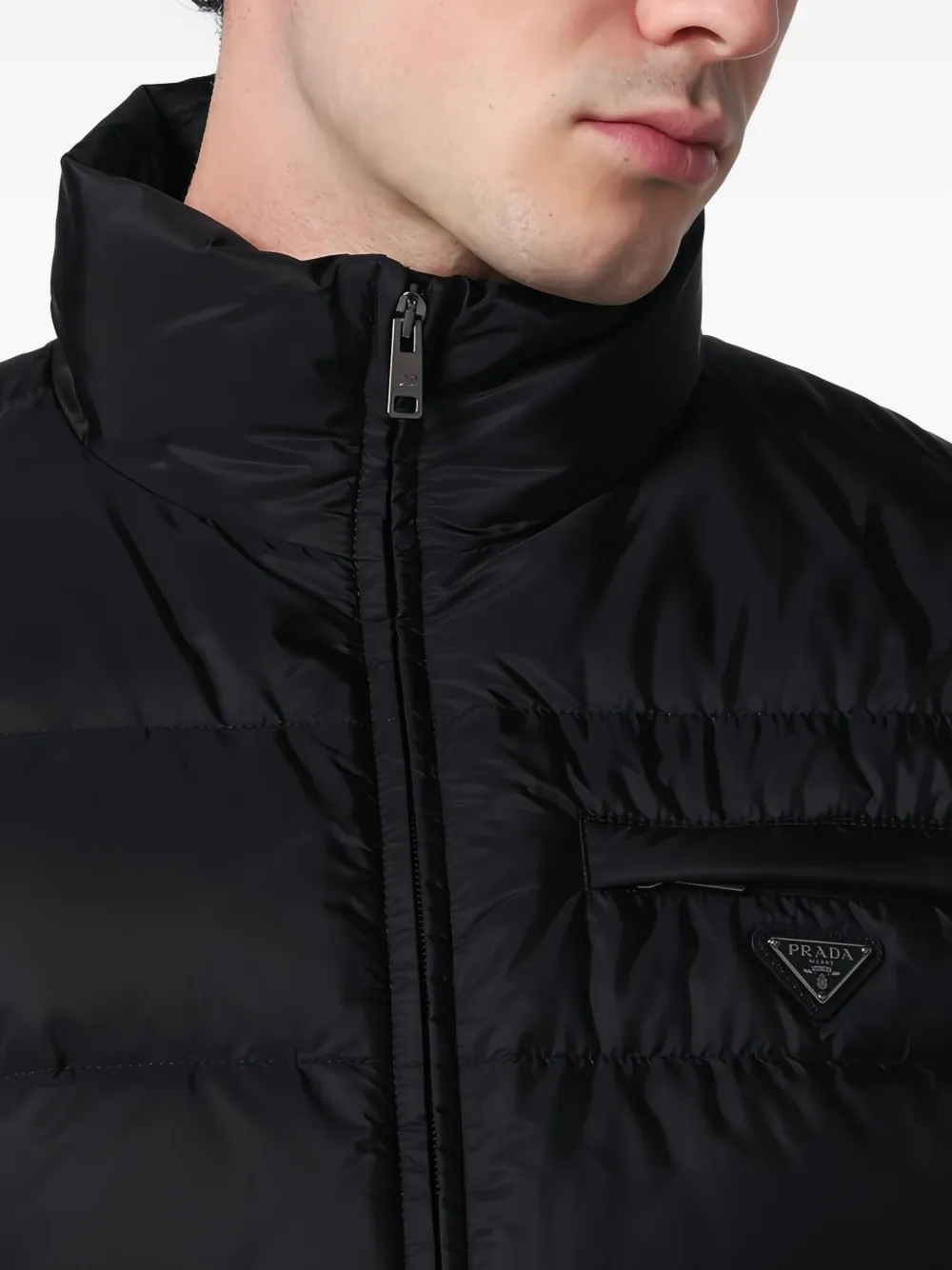 Prada Gewatteerd jack met logo Zwart