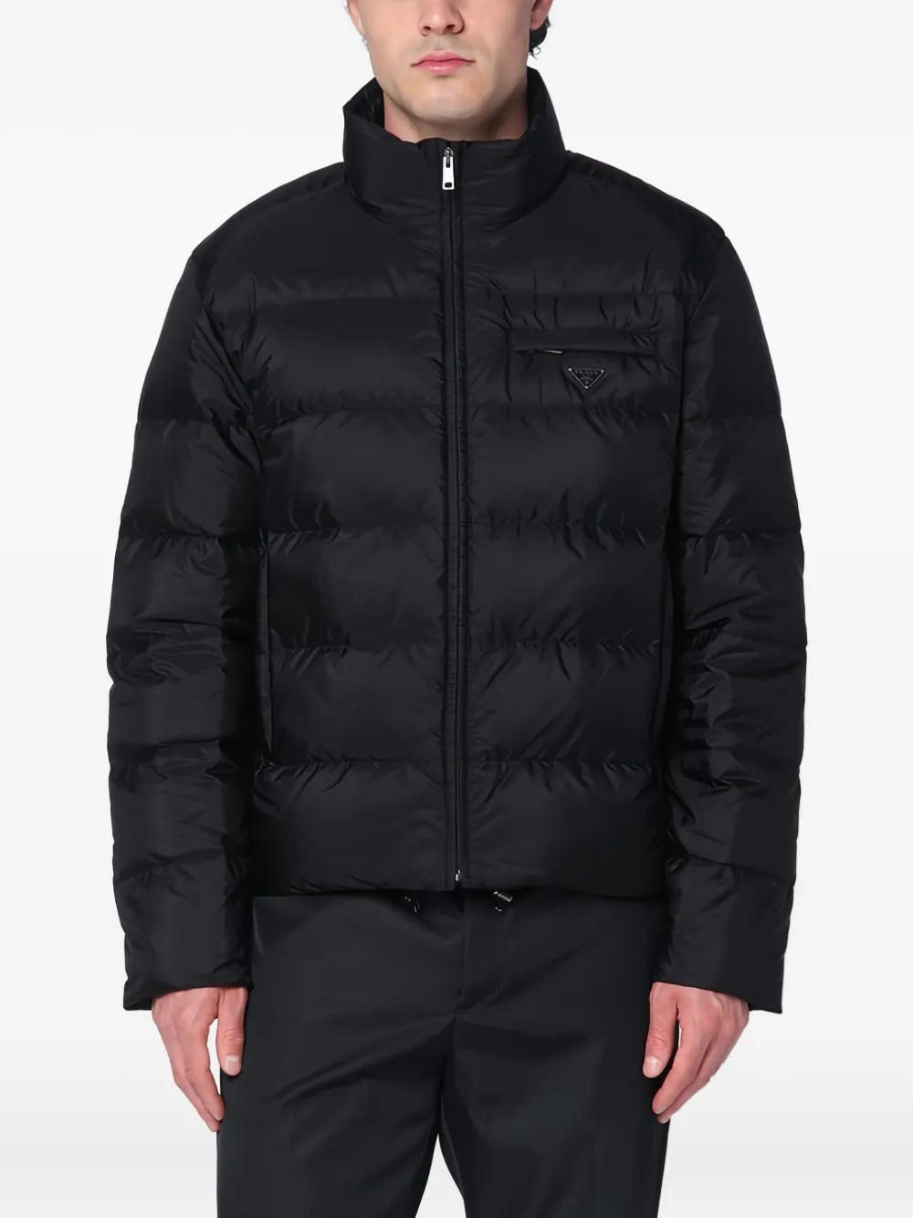 Prada Gewatteerd jack met logo Zwart