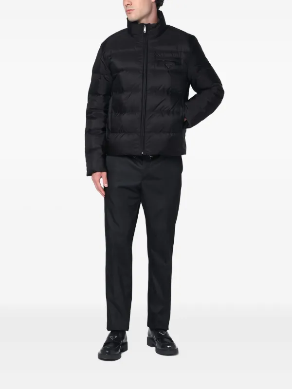 Prada Triangle-logo Padded Jacket | Black | FARFETCH FI