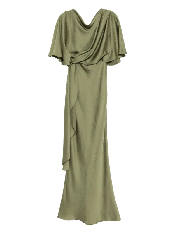 Amsale Satin Hammered Gown | Green | FARFETCH Amsale Satin Hammered Gown | Green | FARFETCH
