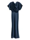 Amsale satin draped gown - Blue