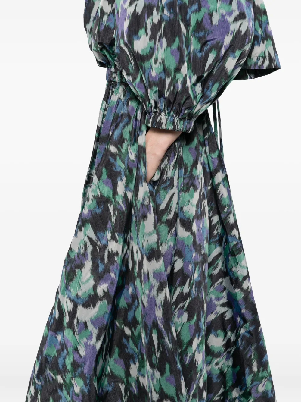 Amsale Printed Dress In Green