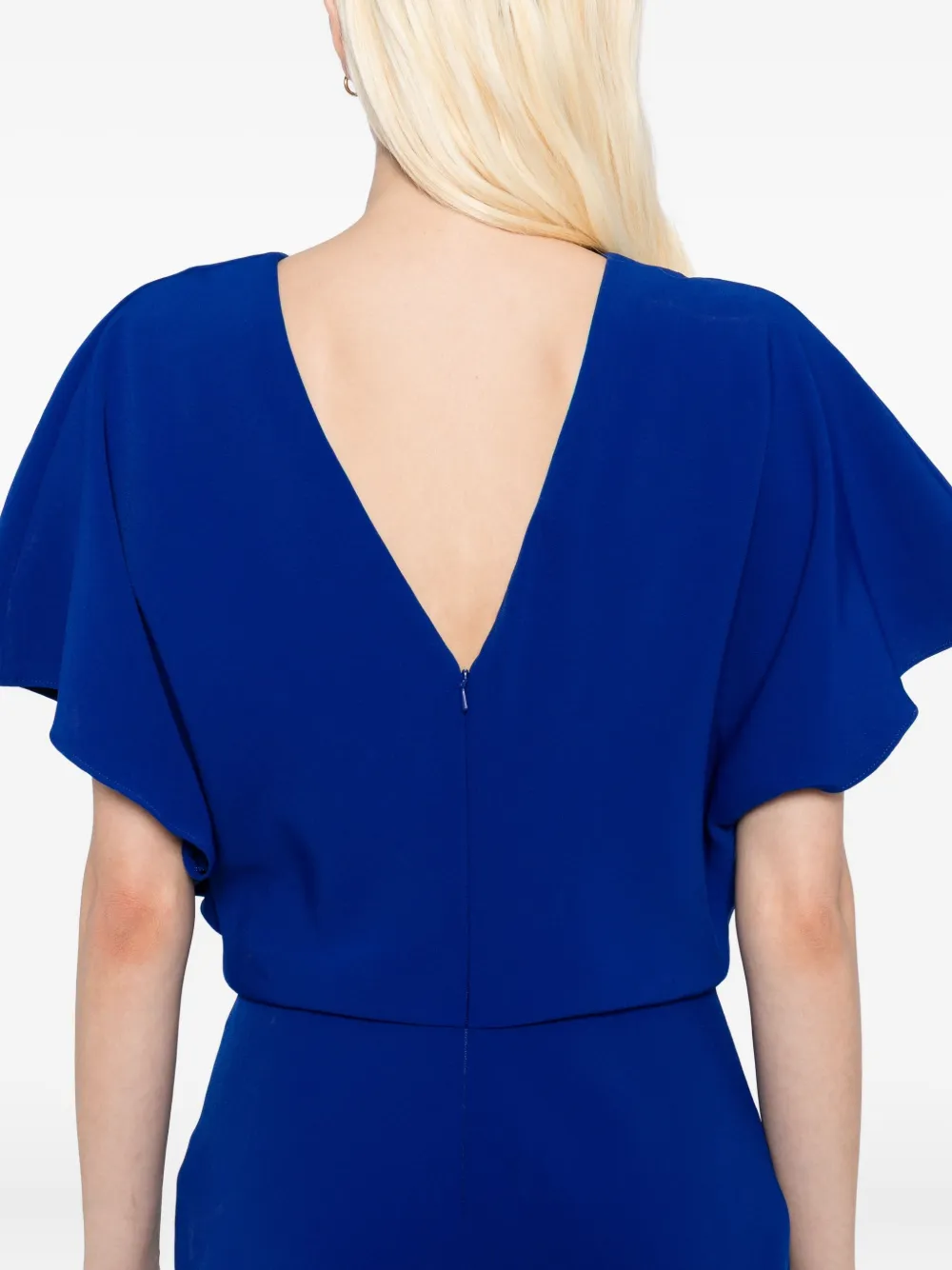 Amsale Crêpe avondjurk Blauw