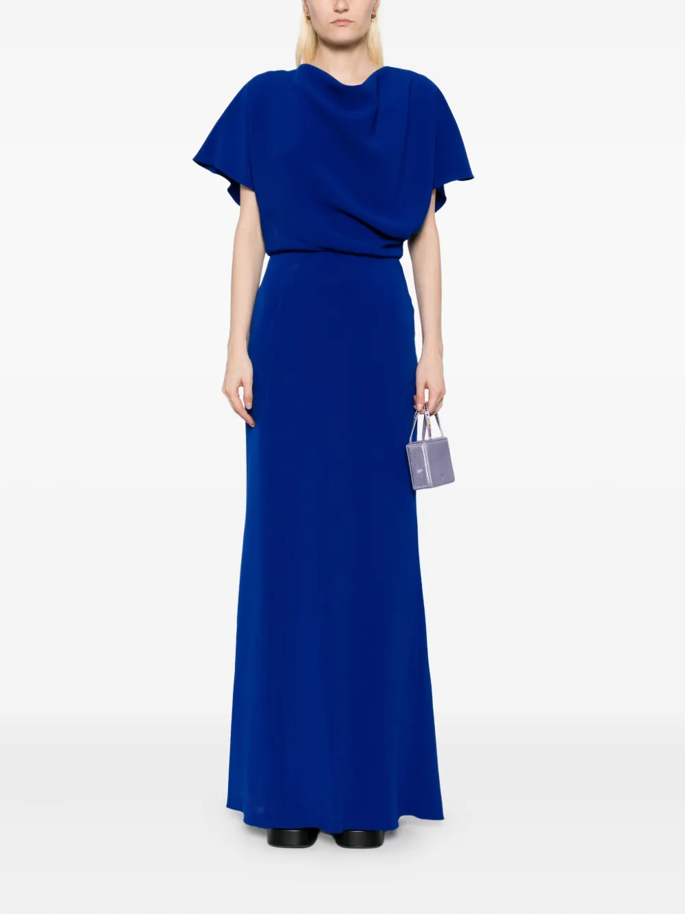 Amsale Crêpe avondjurk Blauw