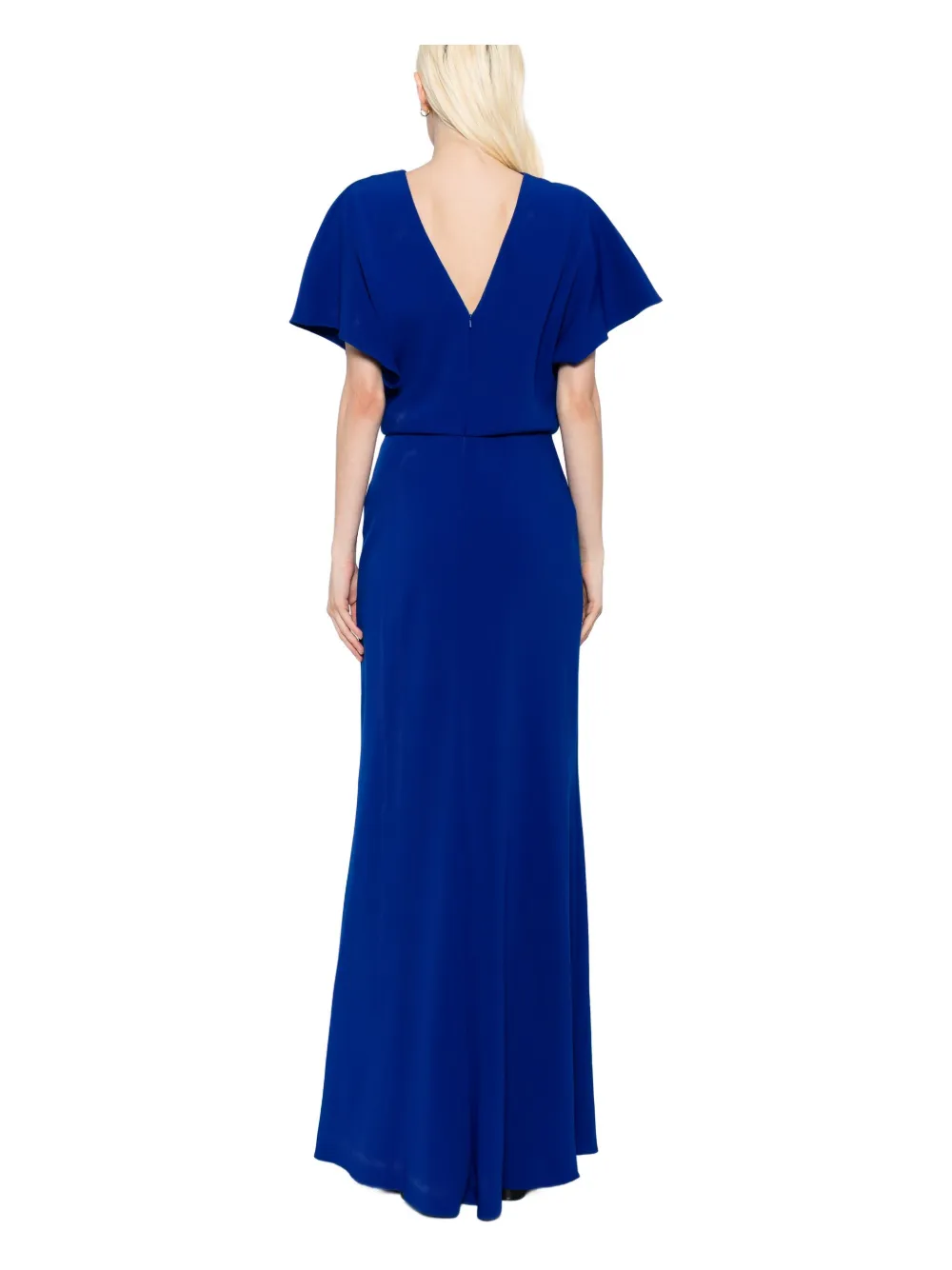 Amsale Crêpe avondjurk Blauw