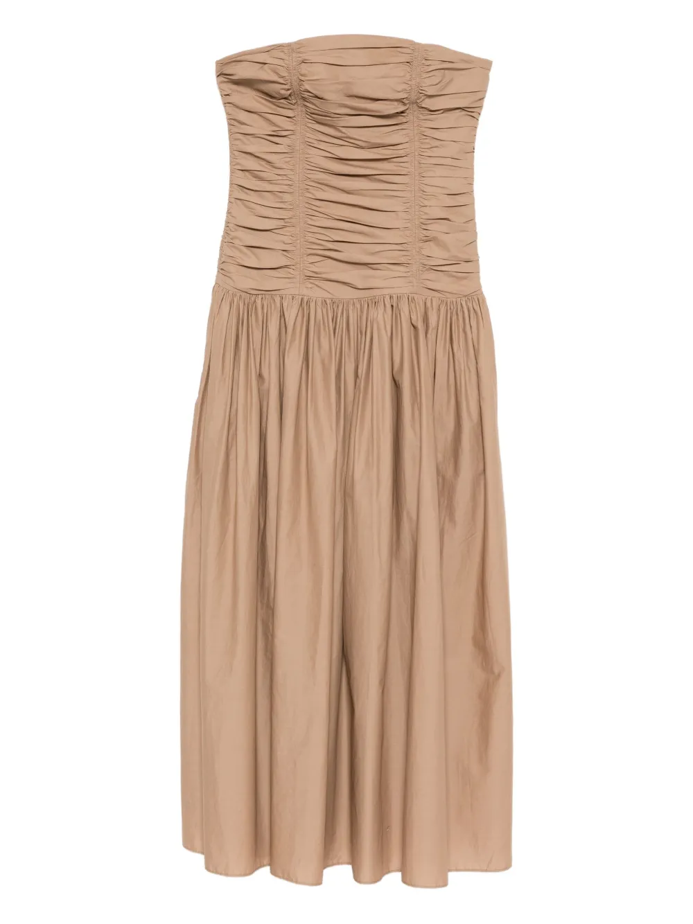 Matteau Strapless jurk met verlaagde taille Bruin