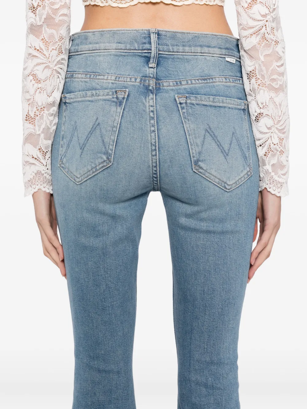 MOTHER The Weekender jeans met franje Blauw