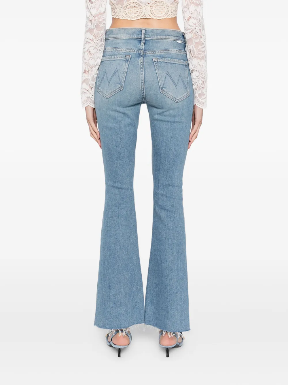 MOTHER The Weekender jeans met franje Blauw