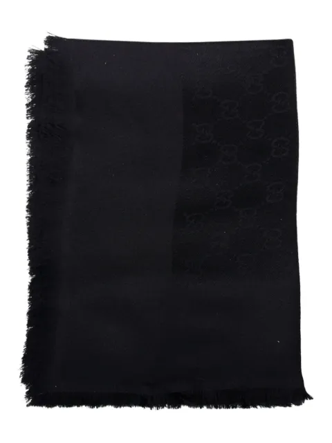 Gucci monogram fringed scarf