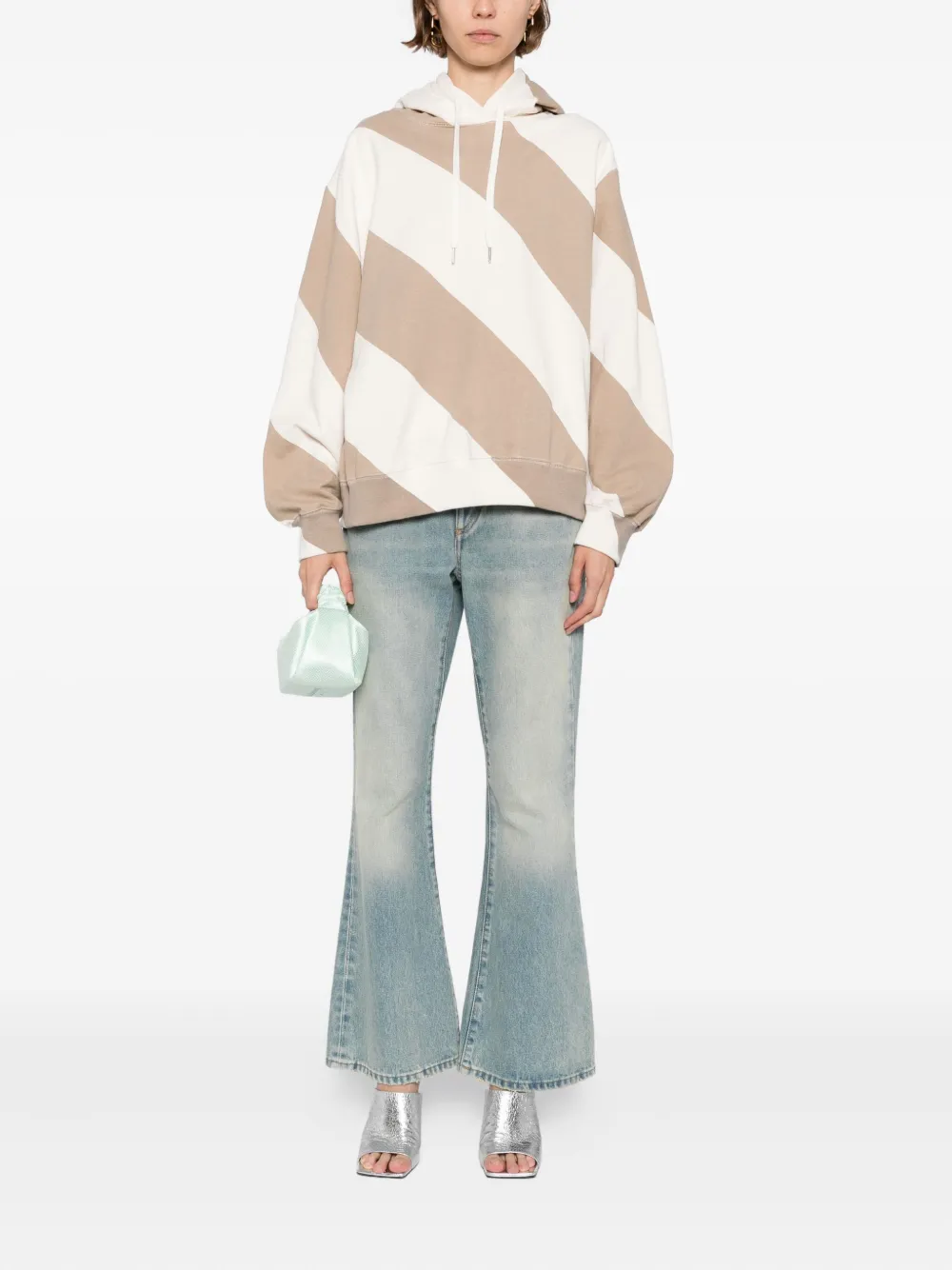 Cynthia Rowley Drew gestreepte hoodie Beige