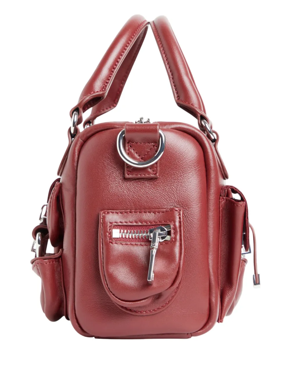 Cynthia Rowley Mini Leather Cargo Bag In Red
