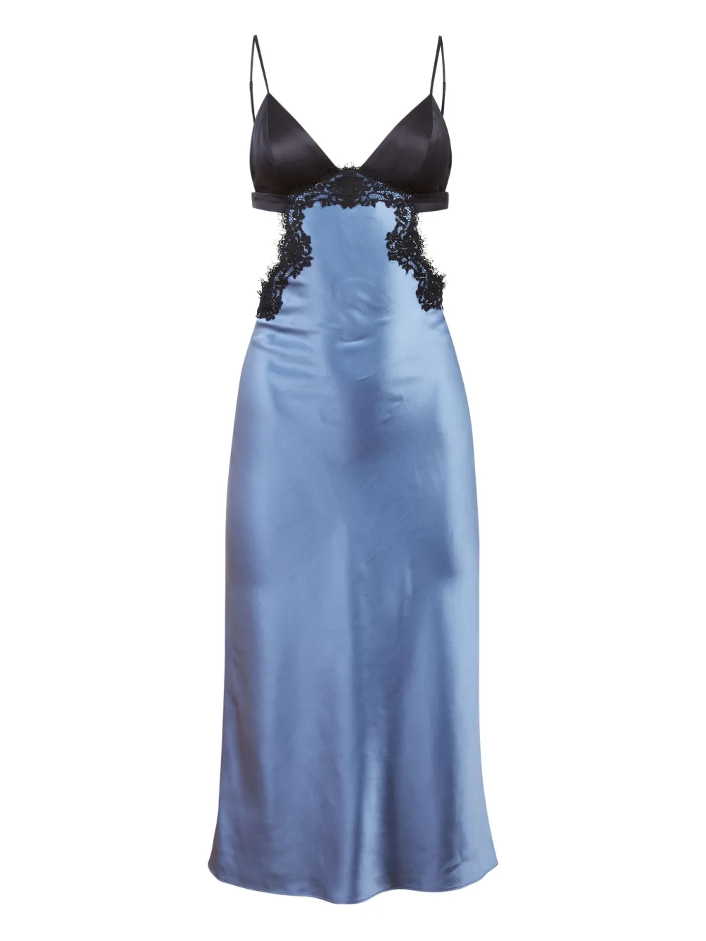 lace-insert slip dress