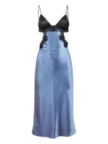 Fleur Du Mal lace-insert slip dress - Blue