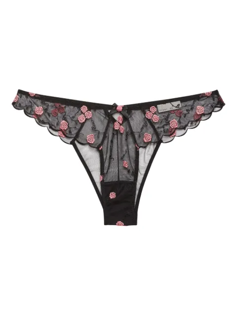 Fleur Du Mal embroidery scallop-edge thong