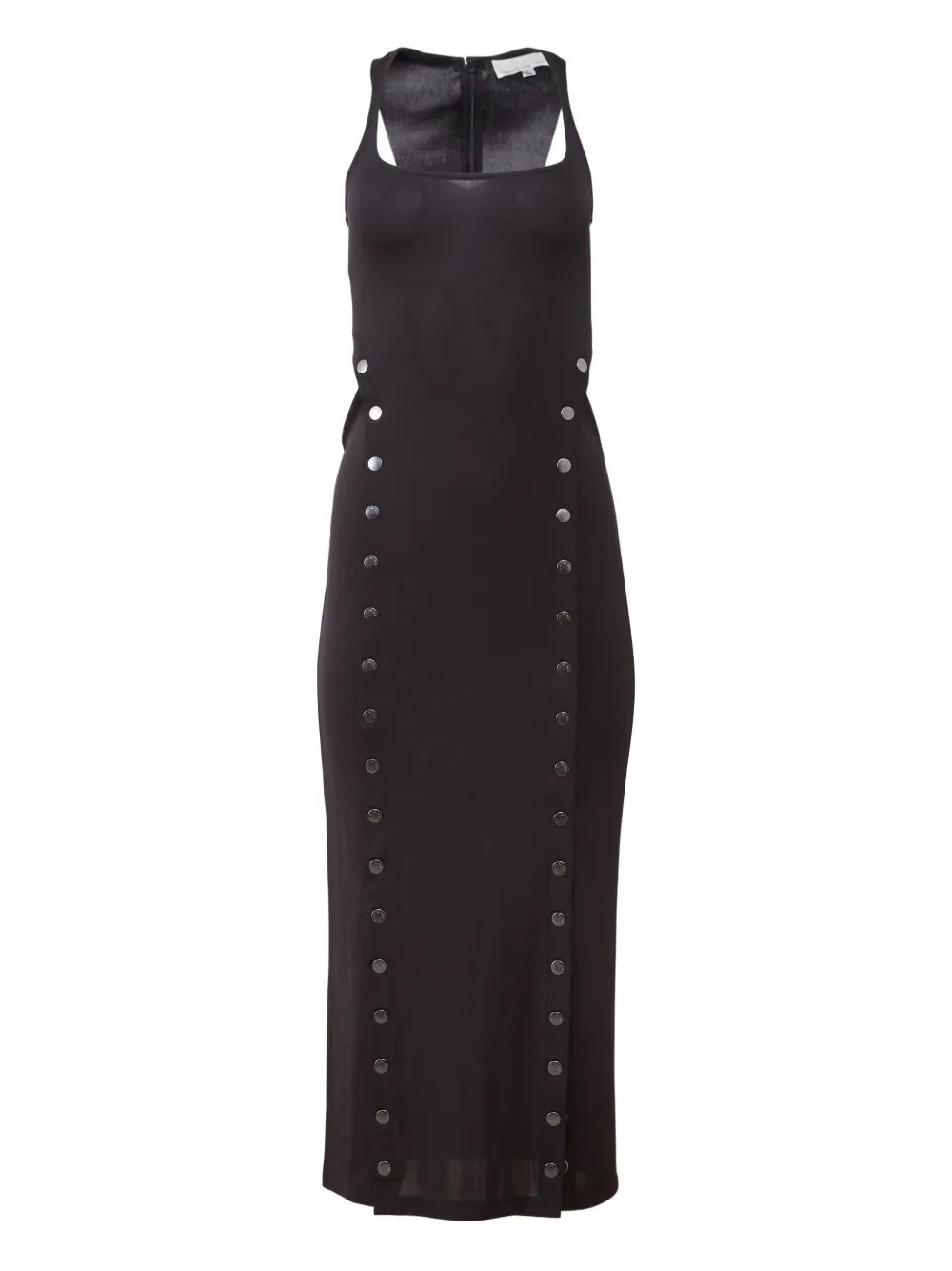 Fleur Du Mal Undo Me Button-embellished Midi Dress In Black