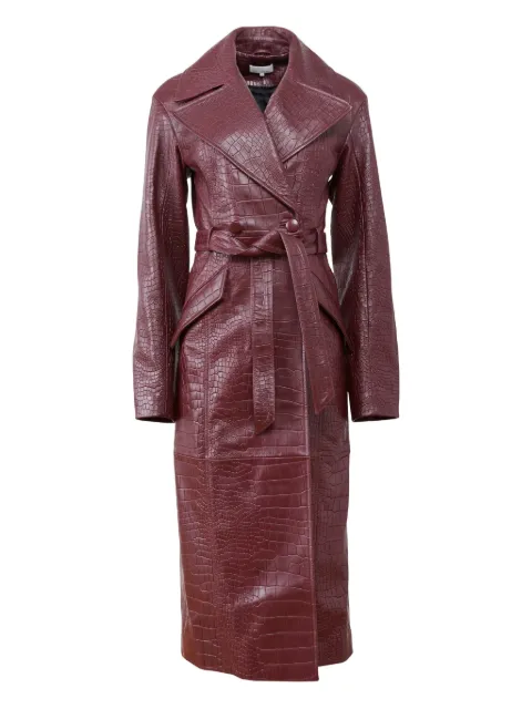 Fleur Du Mal crocodile-effect belted coat