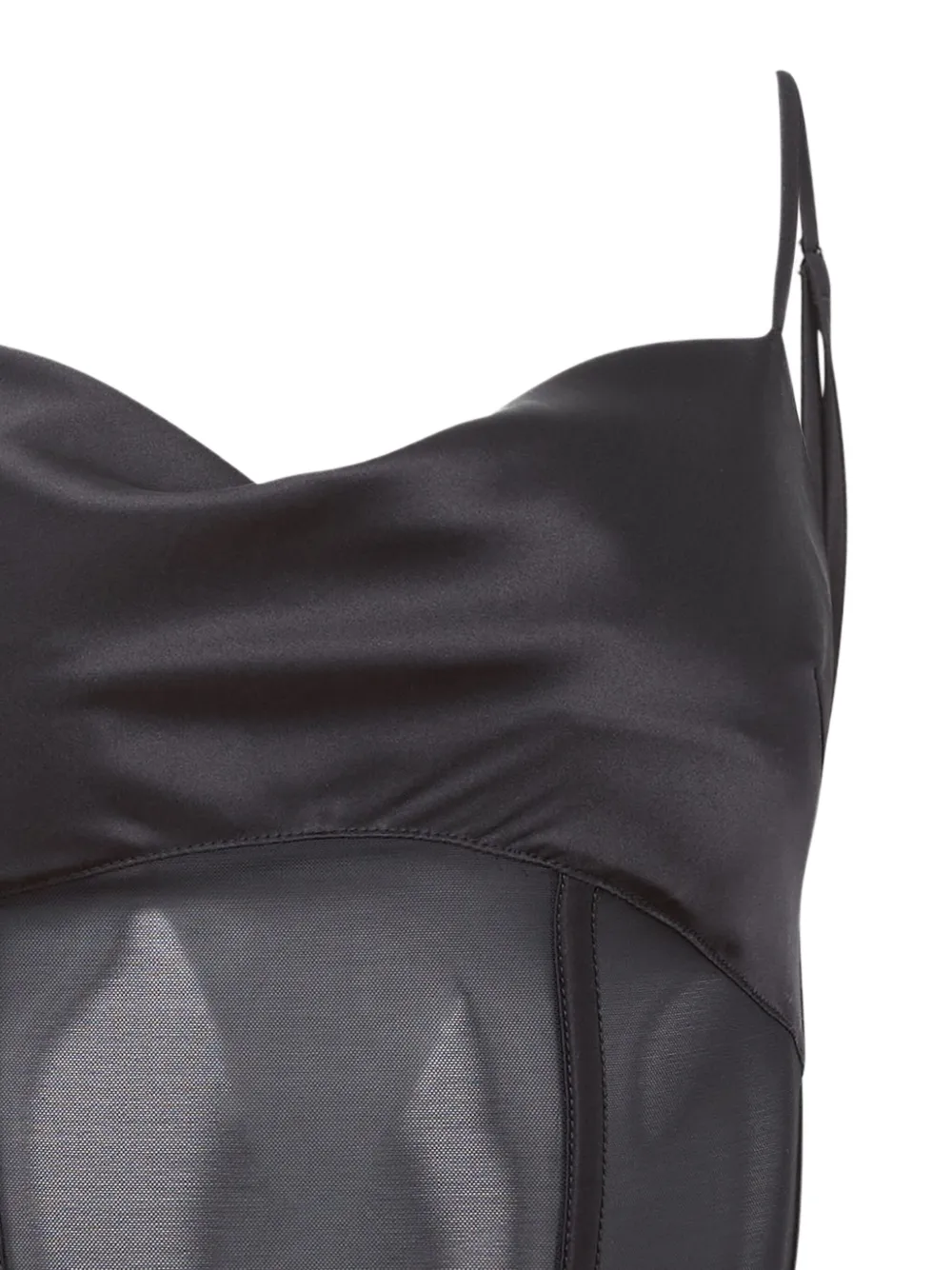 Fleur Du Mal Nora satin-panelled corset top | Vests & Tank Tops | Image 2