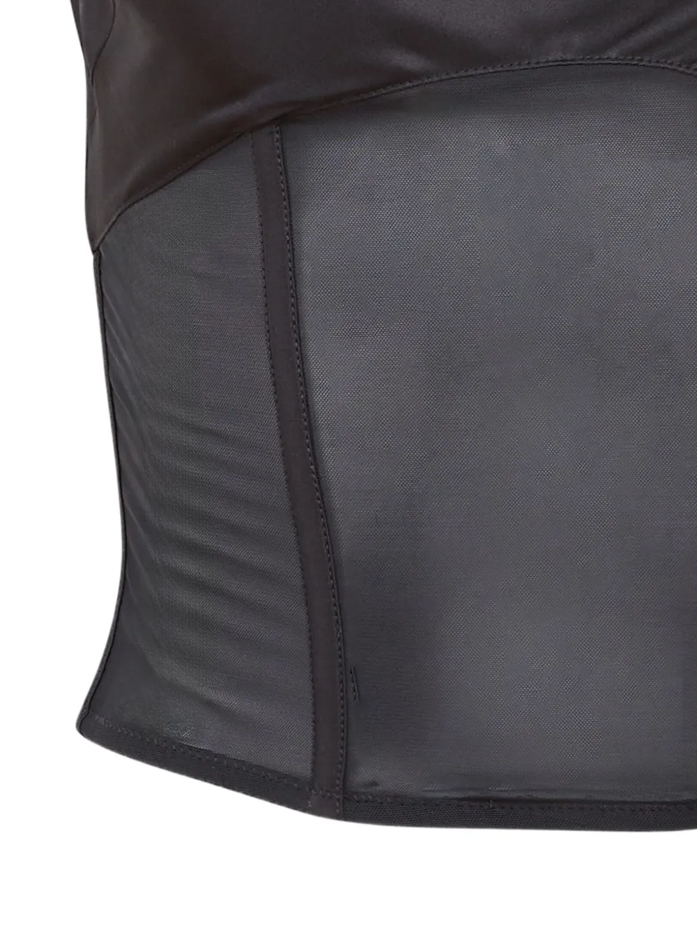 Fleur Du Mal Nora korset top met satijnen vlakken Zwart