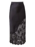 Fleur Du Mal lace-insert satin skirt - Black