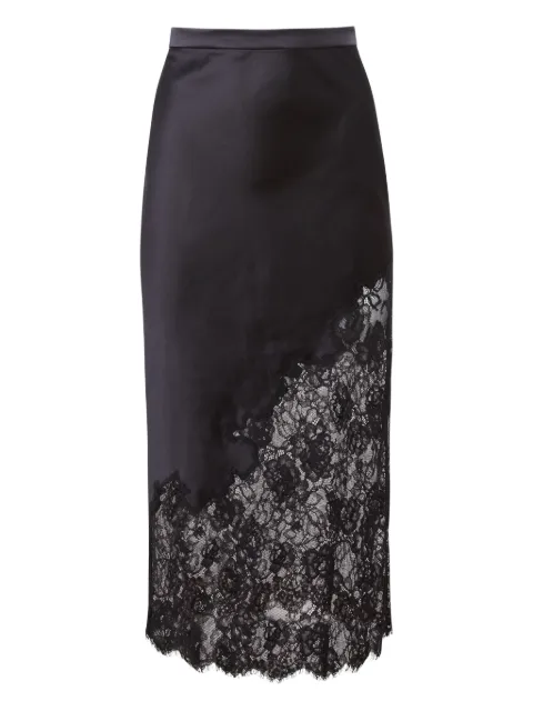 Fleur Du Mal lace-insert satin skirt