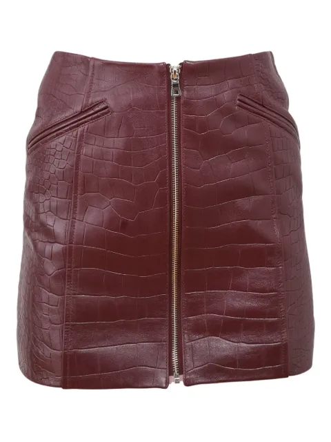 Fleur Du Mal falda Piper con efecto de cocodrilo y cierre en la parte delantera