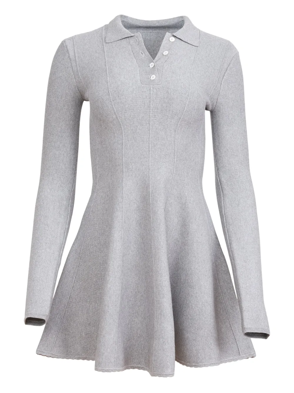 Fleur Du Mal Henley-neck flared dress | Grey | Image 1