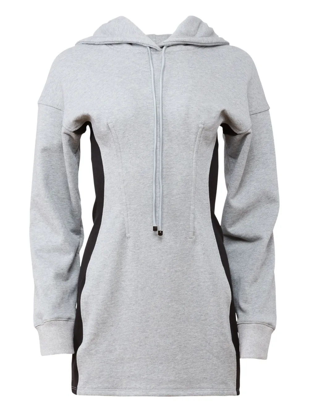 Fleur Du Mal Hooded Corset Dress In Gray