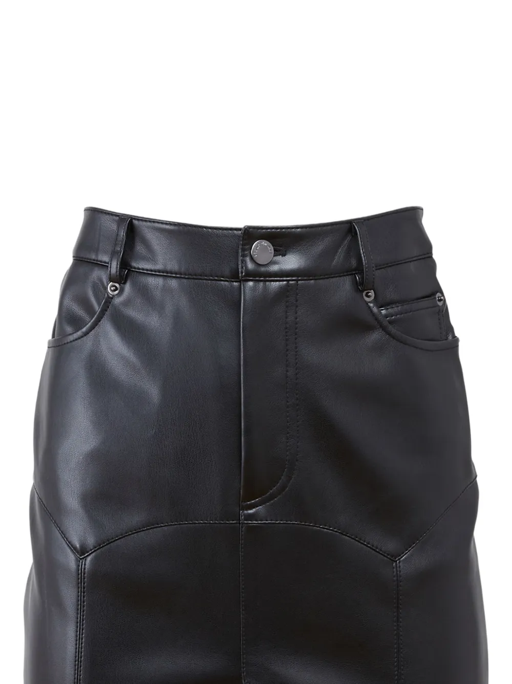 Fleur Du Mal Harley rok van imitatieleer met split - Zwart