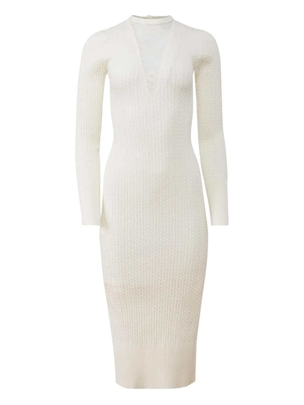 Fleur Du Mal Quinn cable-knit midi dress | Neutrals | Image 1