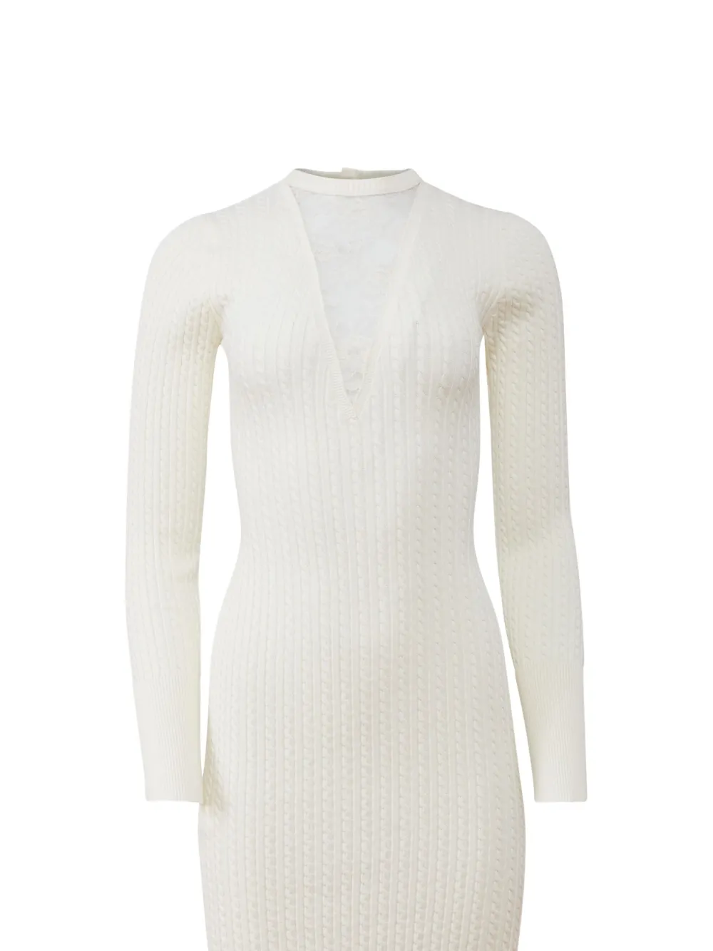 Fleur Du Mal Quinn kabelgebreide midi-jurk - Beige