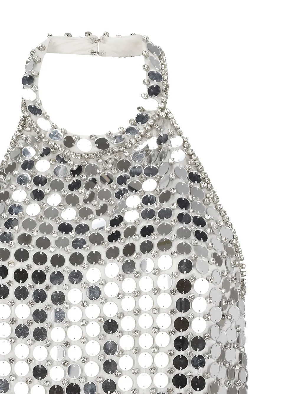 Retrofete Halterjurk met pailletten Zilver
