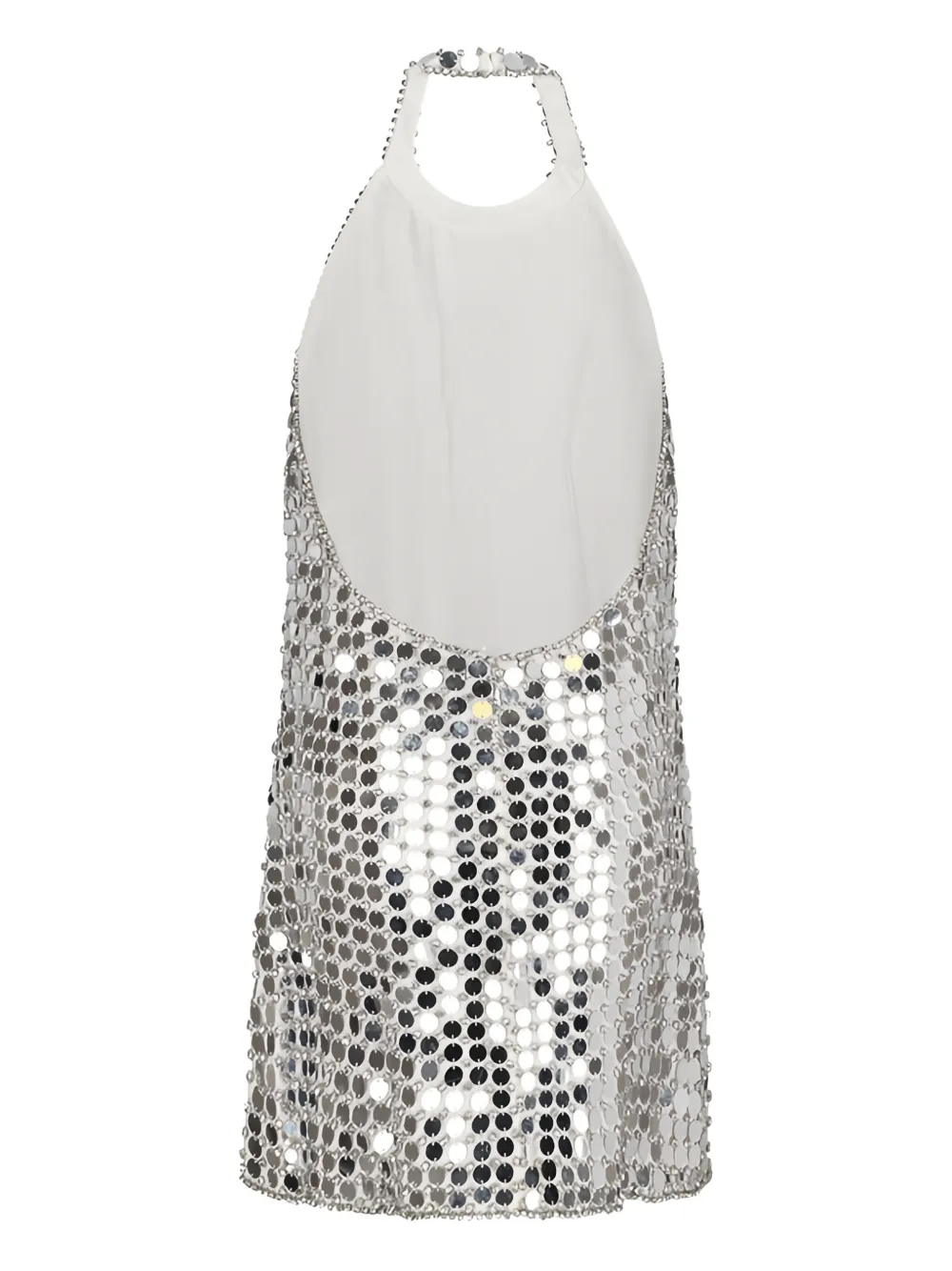 Retrofete Halterjurk met pailletten Zilver