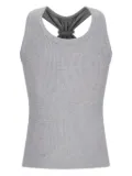 David Koma crystal-embellished ribbed top - Grey