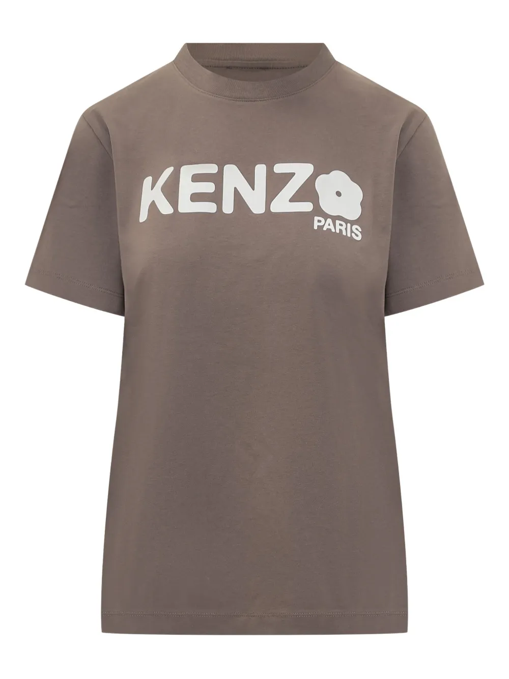 Kenzo T-shirt met bloemen logo Bruin