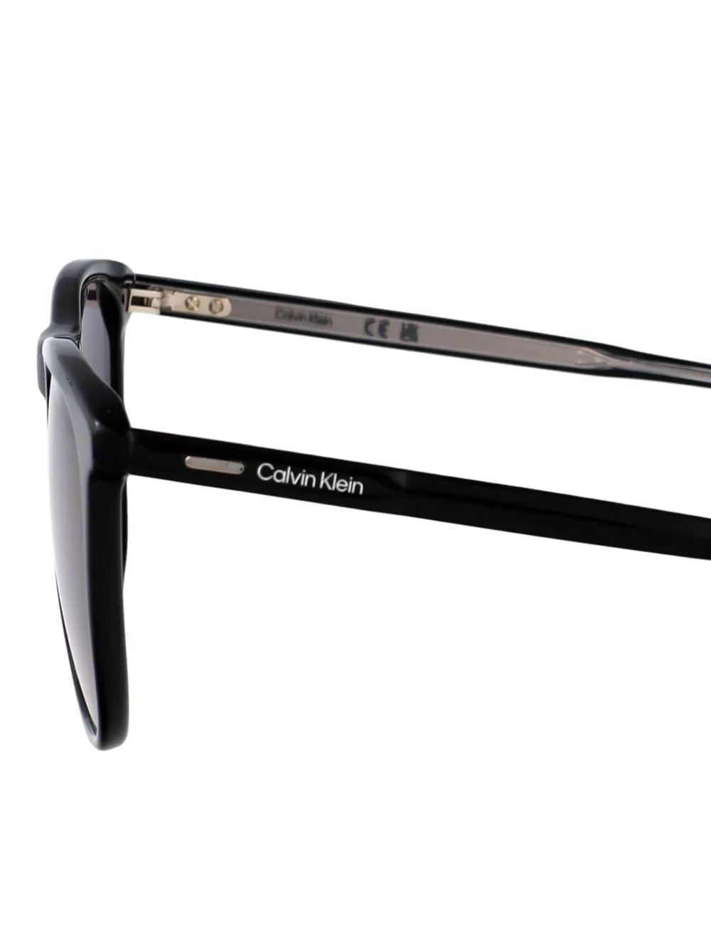 Calvin Klein Zonnebril met rond montuur Zwart