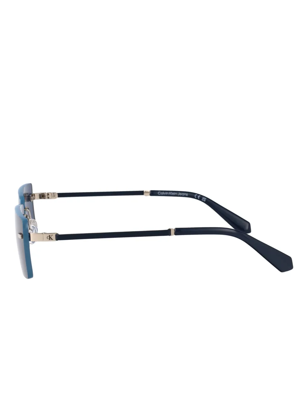 Calvin Klein Jeans Zonnebril met rechthoekig montuur Blauw