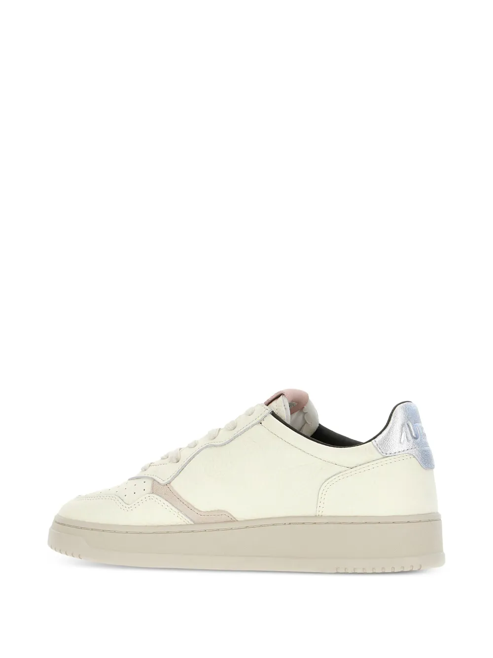 Autry Medalist metallic-panel leather low-top sneakers White