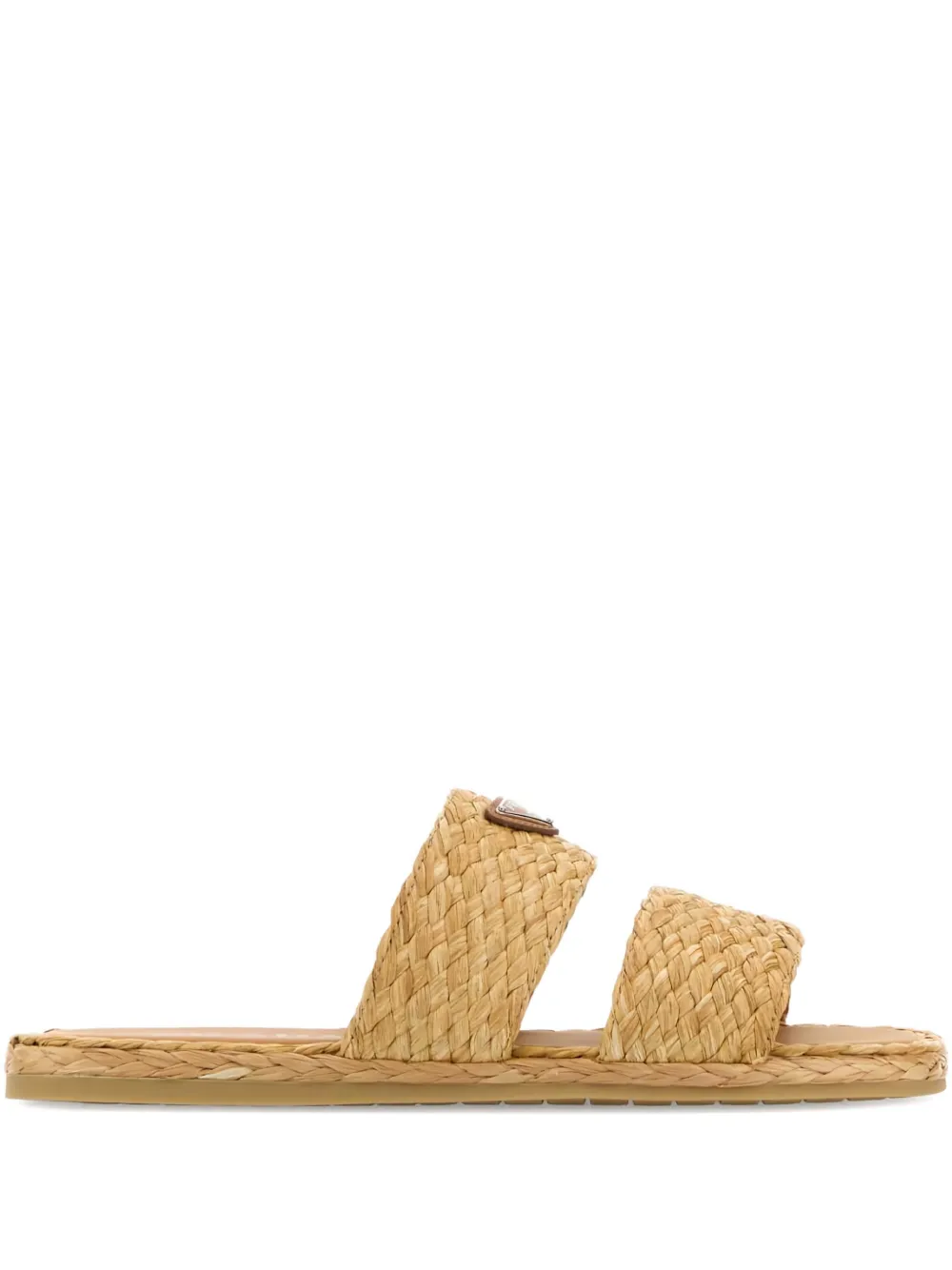 Prada raffia woven slipper sandals Beige