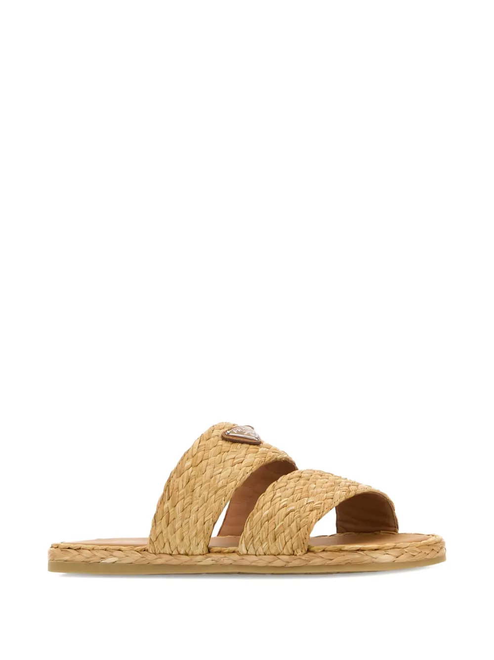 Prada raffia woven slipper sandals Beige