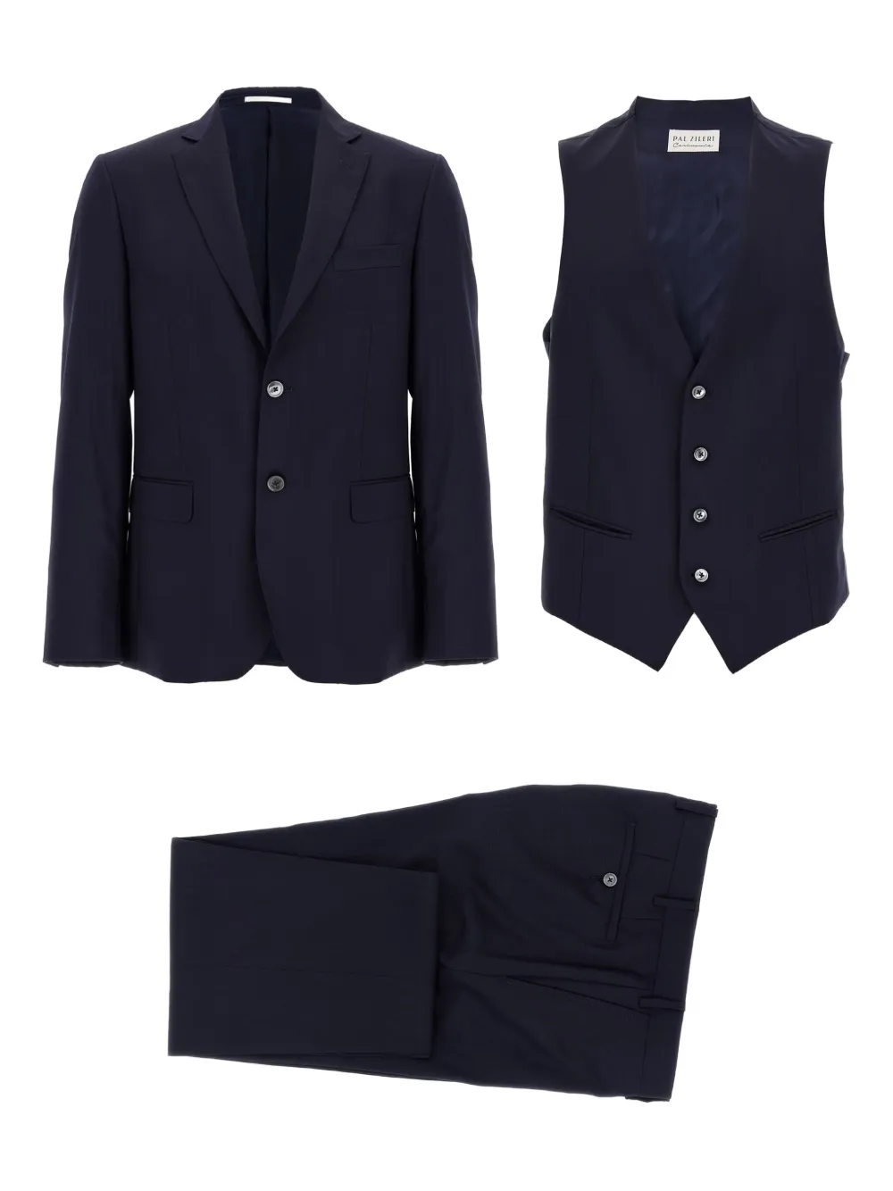 Pal Zileri wool single-breasted suit (three piece) | Blue | Image 1